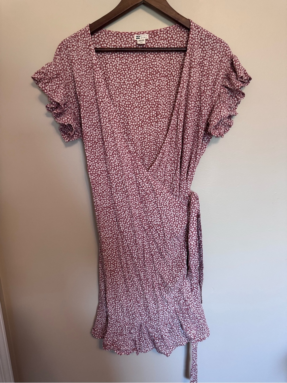 Billabong Women’s Rose Floral Wrap Mini Dress